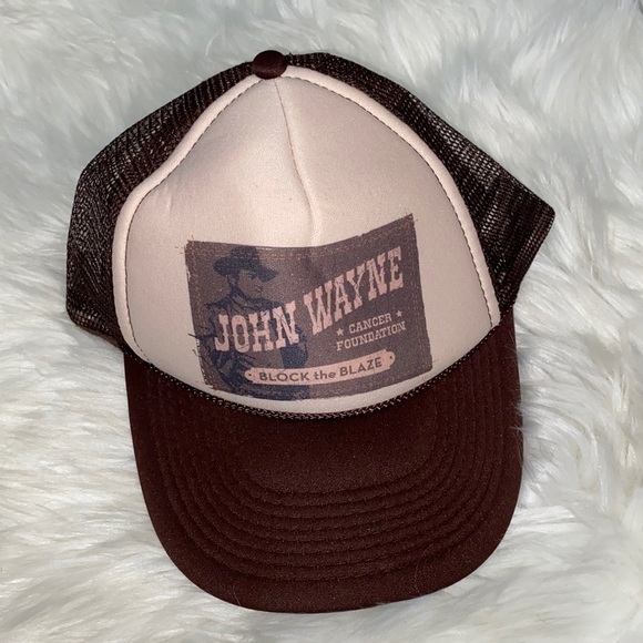 John Wayne vintage trucker brown snap back hat - Picture 1 of 5